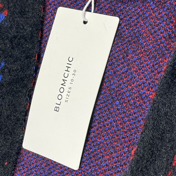 BloomChic Plaid Contrast Soft Sexy Yarn Knit Fluffy Open Front Cardigan 18-20 2X - Picture 8 of 10